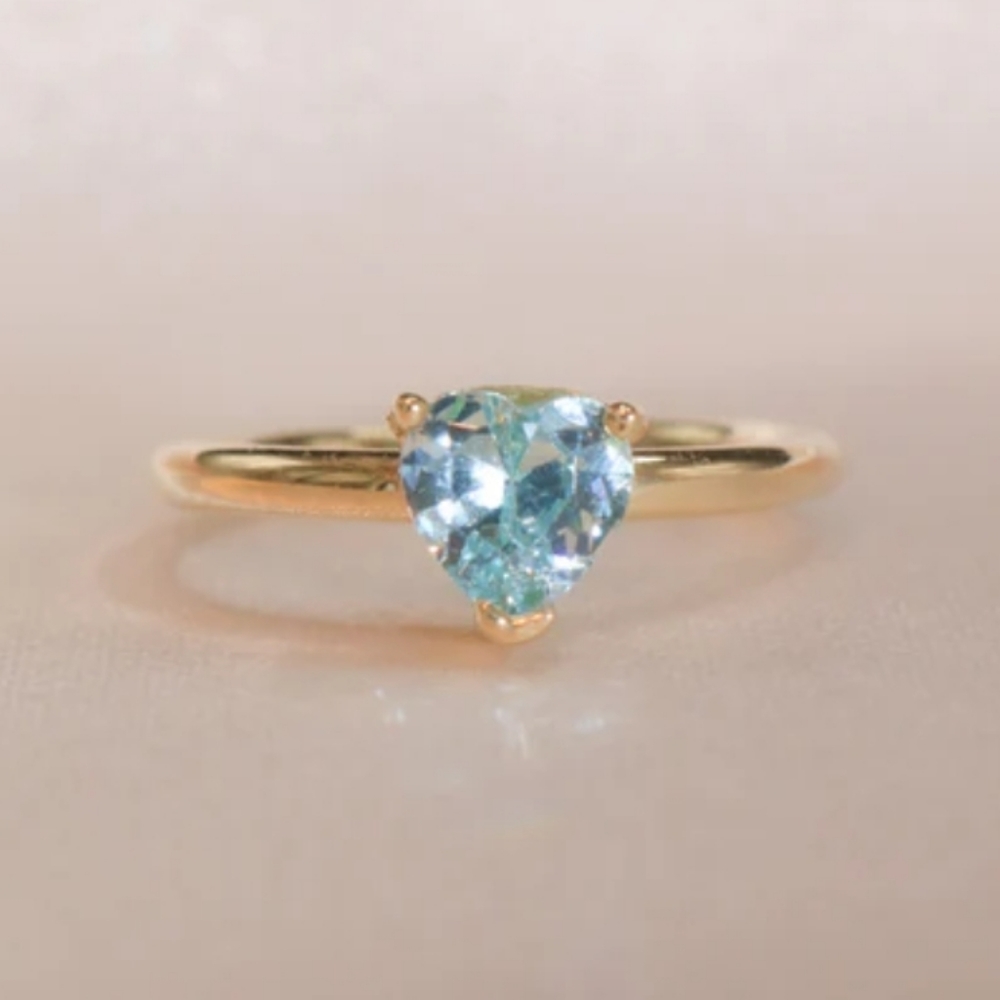 Chvker Blue Chéri Heart Gold Vermeil Sterling Silver 925, New